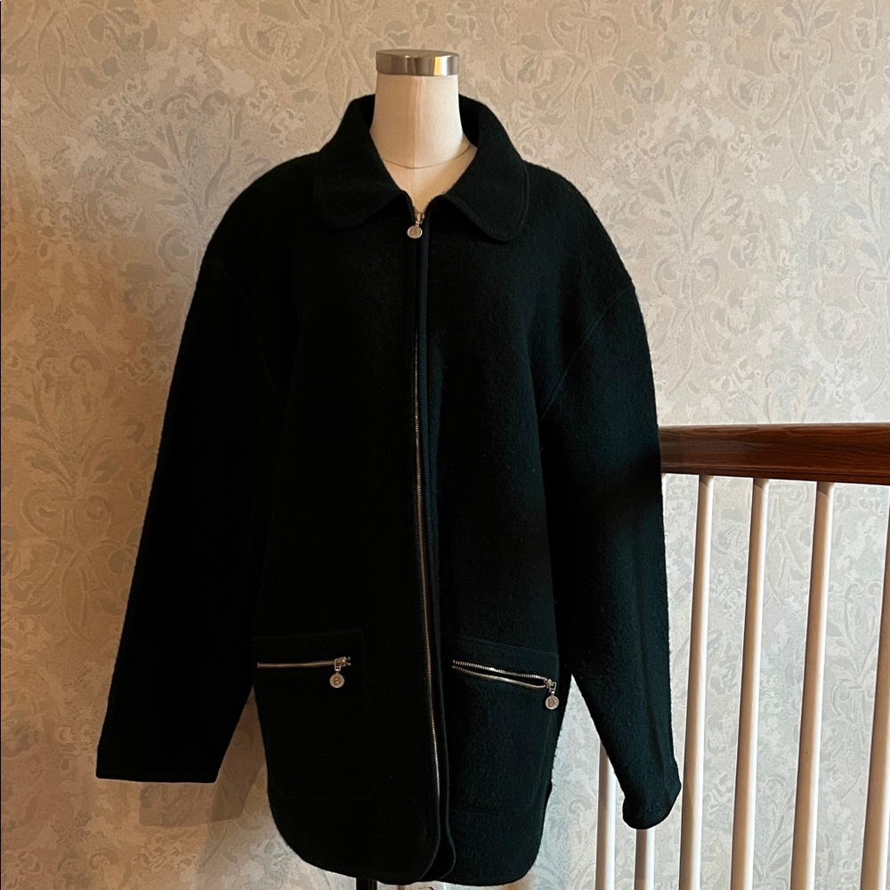 Bernardo Women's Hunter green  Zip-Up Wool Jacket